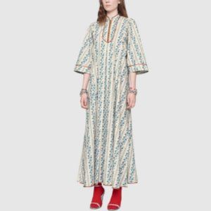Gucci Rosebud-print Cotton-poplin Kaftan Dress